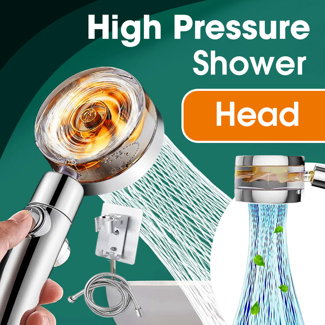 رأس دش عالي الضغط مع مقبض يدوي و مروحة تيربو - High Pressure Shower Head