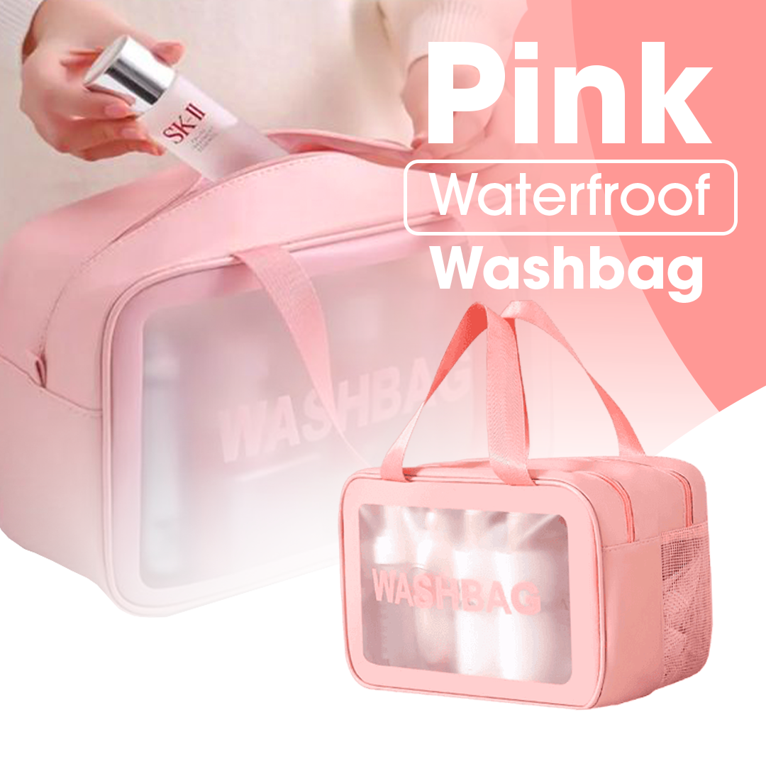 Pink Waterproof Washbag | حقيبة المكياج المضادة للماء